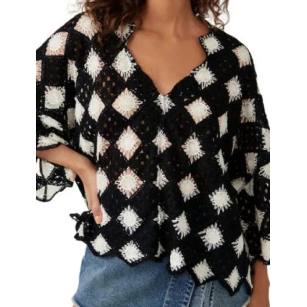Free People Beach House Crochet Top Size XS